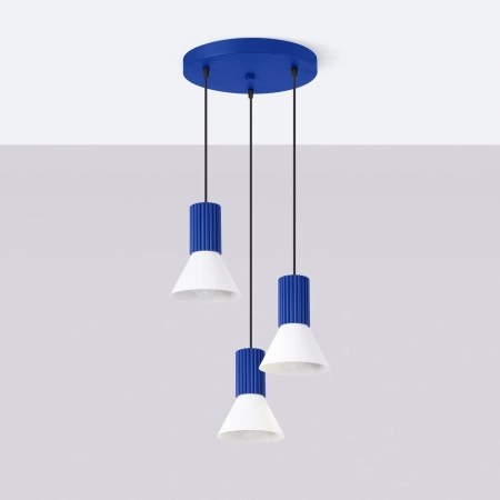 Lampa wisząca ESTRIA 3P biała/ultramaryna SL.1875 - Sollux