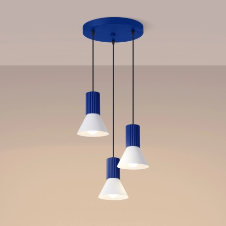 Lampa wisząca ESTRIA 3P biała/ultramaryna SL.1875 - Sollux