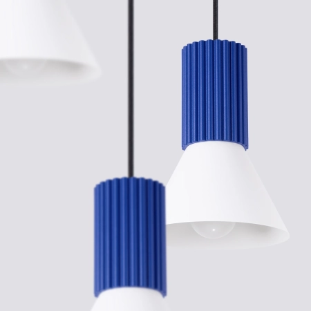 Lampa wisząca ESTRIA 3P biała/ultramaryna SL.1875 - Sollux