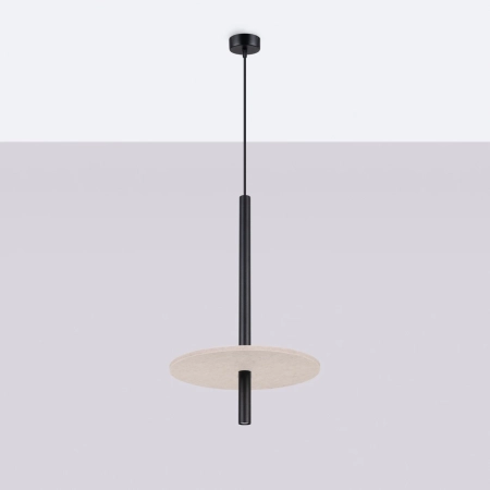 Lampa wisząca FELTRO 1 czarna/beżowa SL.1879 - Sollux