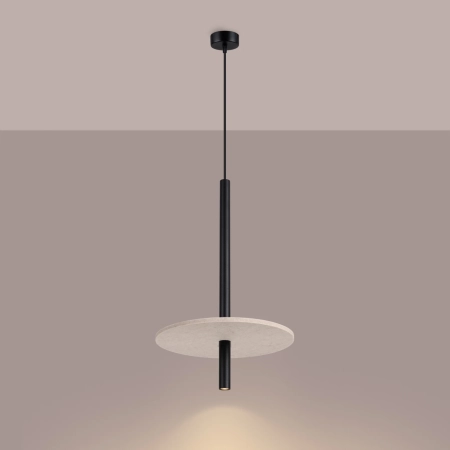 Lampa wisząca FELTRO 1 czarna/beżowa SL.1879 - Sollux