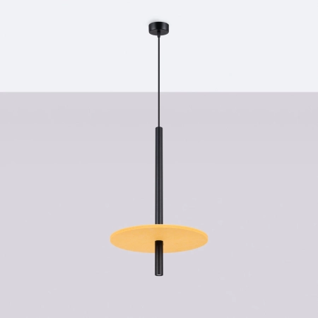 Lampa wisząca FELTRO 1 czarna/żółta SL.1880 - Sollux