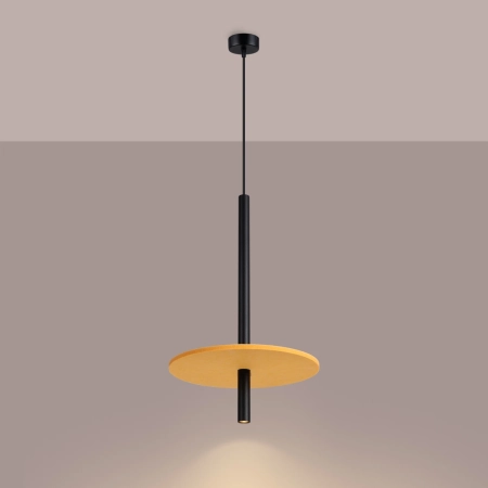 Lampa wisząca FELTRO 1 czarna/żółta SL.1880 - Sollux