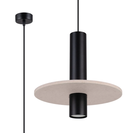 Lampa wisząca PELTA 1 czarna/beżowa SL.1882 - Sollux