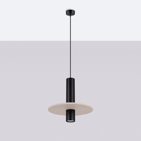 Lampa wisząca PELTA 1 czarna/beżowa SL.1882 - Sollux