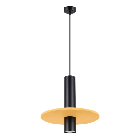 Lampa wisząca PELTA 1 czarna/żółta SL.1883 - Sollux