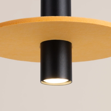 Lampa wisząca PELTA 1 czarna/żółta SL.1883 - Sollux