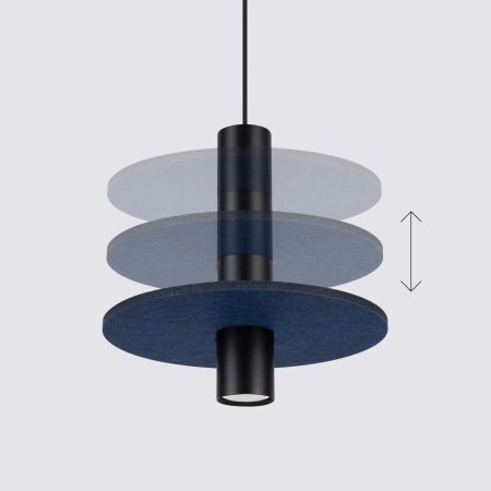 Lampa wisząca PELTA 1 czarna/granatowa SL.1884 - Sollux