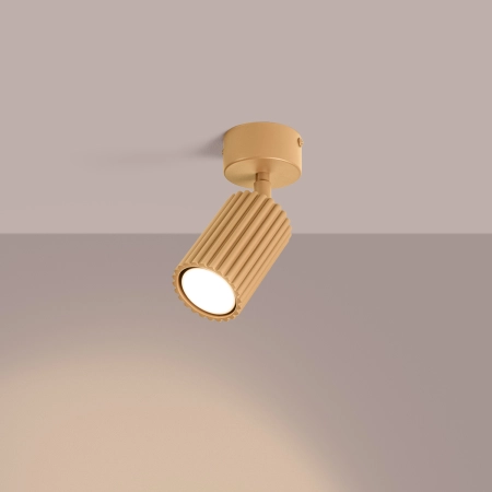 Plafon aluminiowy złoty kwadratowy 1-punktowy z serii KARBON SL.1912 - Sollux Lighting