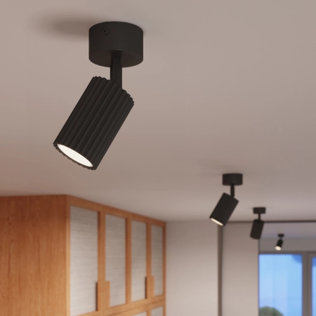 Plafon aluminiowy czarny regulowany 18cm KARBON 1 z serii KARBON SL.1913 - Sollux Lighting