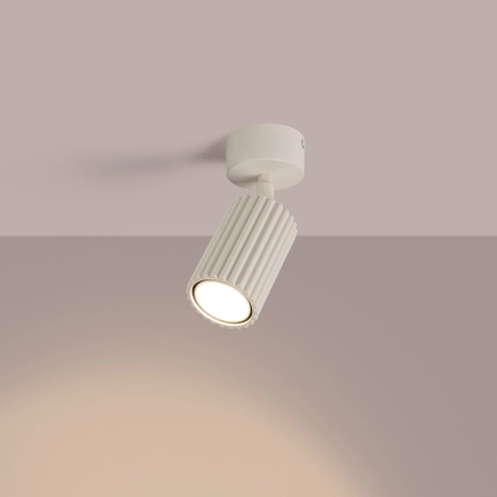 Plafon aluminiowy beżowy 10cm 1-punktowy KARBON 1 SL.1914 - Sollux Lighting