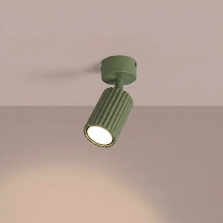 Plafon aluminiowy oliwkowy regulowany 18cm KARBON 1 SL.1915 - Sollux Lighting