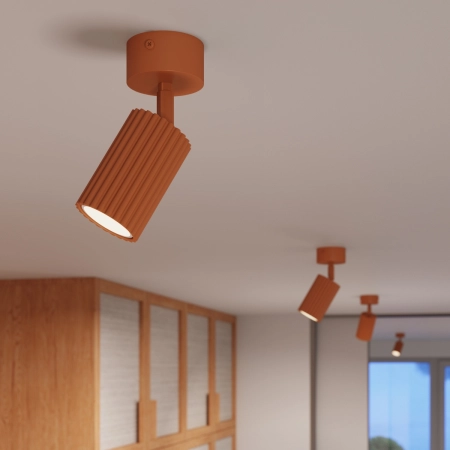 Plafon aluminiowy kwadratowy czerwony 10cm KARBON 1 z serii KARBON SL.1916 - Sollux Lighting