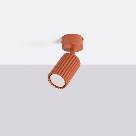 Plafon aluminiowy kwadratowy czerwony 10cm KARBON 1 z serii KARBON SL.1916 - Sollux Lighting