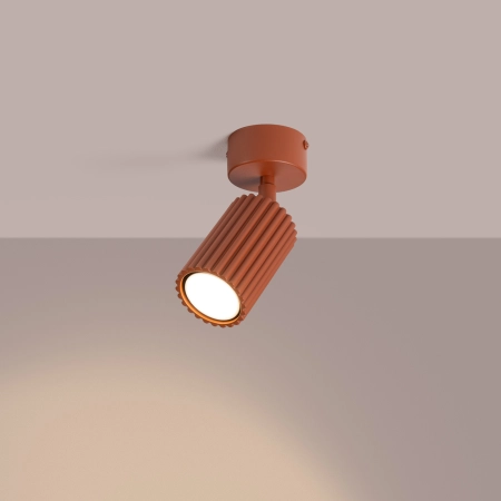 Plafon aluminiowy kwadratowy czerwony 10cm KARBON 1 z serii KARBON SL.1916 - Sollux Lighting