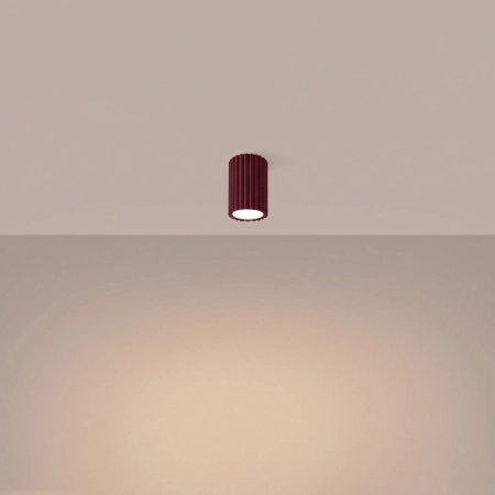 Plafon aluminiowy kwadratowy burgundowy 10cm KARBON 10 z serii KARBON SL.1917 - Sollux Lighting
