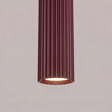 Lampa wisząca aluminiowa burgundowa 1-punktowa KARBON 1 z serii KARBON SL.1918 - Sollux Lighting