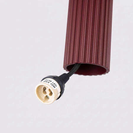 Lampa wisząca aluminiowa burgundowa 1-punktowa KARBON 1 z serii KARBON SL.1918 - Sollux Lighting