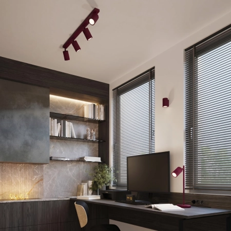 Plafon aluminiowy burgundowy 4-punktowy 81cm z serii KARBON SL.1924 - Sollux Lighting