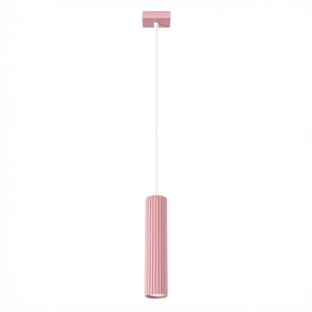 Lampa wisząca aluminiowa różowa 1-punktowa KARBON 1 z serii KARBON SL.1931 - Sollux Lighting
