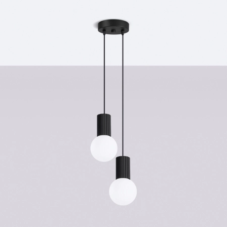 Lampa wisząca HALO 2P czarna SL.1972 - Sollux