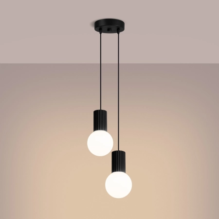 Lampa wisząca HALO 2P czarna SL.1972 - Sollux