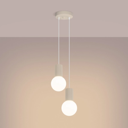 Lampa wisząca HALO 2P beżowa SL.1973 - Sollux
