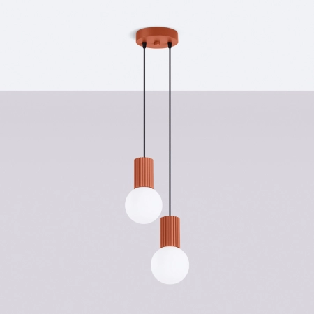 Lampa wisząca HALO 2P ochra czerwona SL.1975 - Sollux