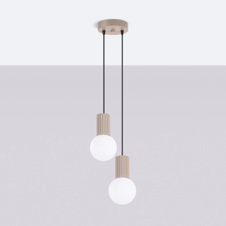 Lampa wisząca HALO 2P taupe SL.1978 - Sollux