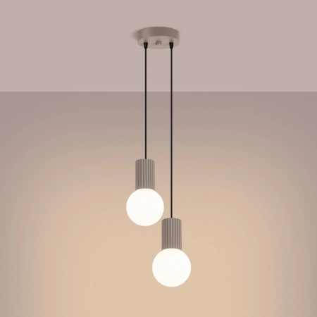 Lampa wisząca HALO 2P taupe SL.1978 - Sollux