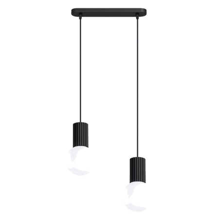 Lampa wisząca HALO 2L czarna SL.1982 - Sollux