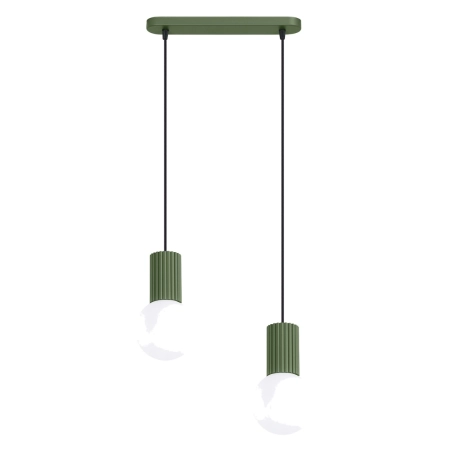 Lampa wisząca HALO 2L zielona oliwka SL.1984 - Sollux