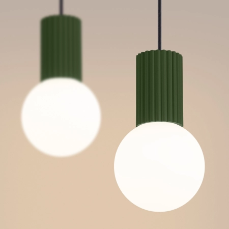 Lampa wisząca HALO 2L zielona oliwka SL.1984 - Sollux