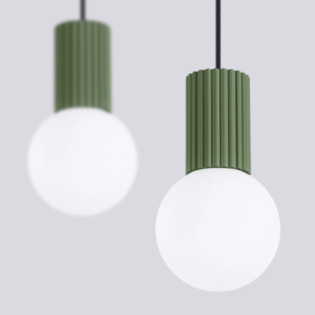 Lampa wisząca HALO 2L zielona oliwka SL.1984 - Sollux