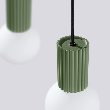 Lampa wisząca HALO 2L zielona oliwka SL.1984 - Sollux