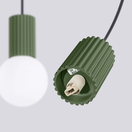 Lampa wisząca HALO 2L zielona oliwka SL.1984 - Sollux