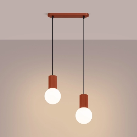 Lampa wisząca HALO 2L ochra czerwona SL.1985 - Sollux