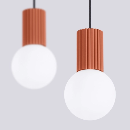 Lampa wisząca HALO 2L ochra czerwona SL.1985 - Sollux