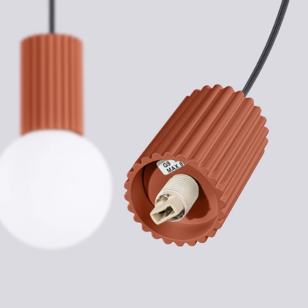 Lampa wisząca HALO 2L ochra czerwona SL.1985 - Sollux