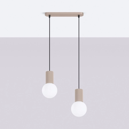 Lampa wisząca HALO 2L taupe SL.1988 - Sollux