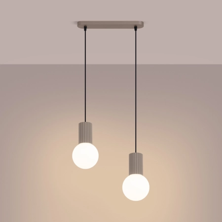 Lampa wisząca HALO 2L taupe SL.1988 - Sollux