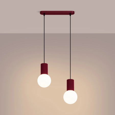 Lampa wisząca HALO 2L burgund SL.1989 - Sollux
