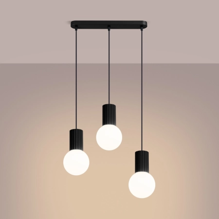 Lampa wisząca HALO 3L czarna SL.1992 - Sollux