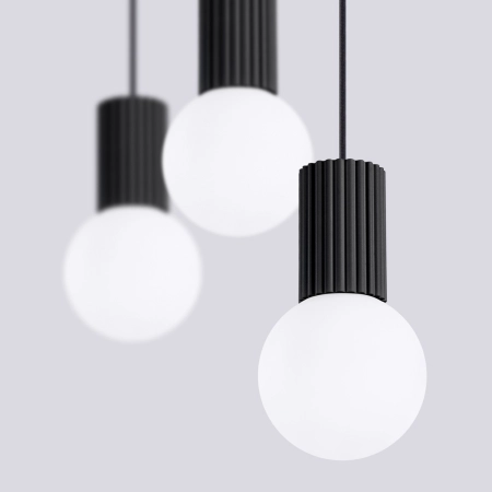 Lampa wisząca HALO 3L czarna SL.1992 - Sollux