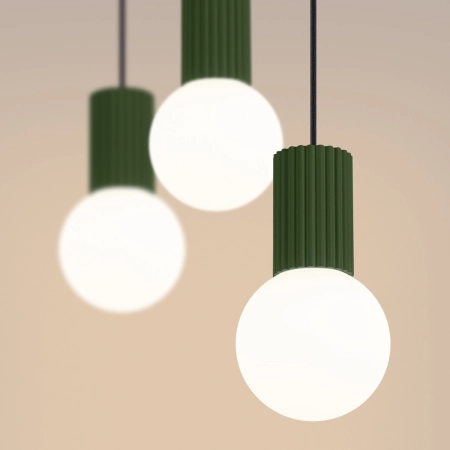 Lampa wisząca HALO 3L zielona oliwka SL.1994 - Sollux