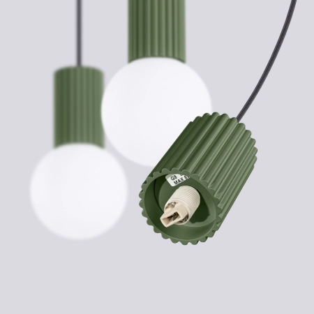 Lampa wisząca HALO 3L zielona oliwka SL.1994 - Sollux