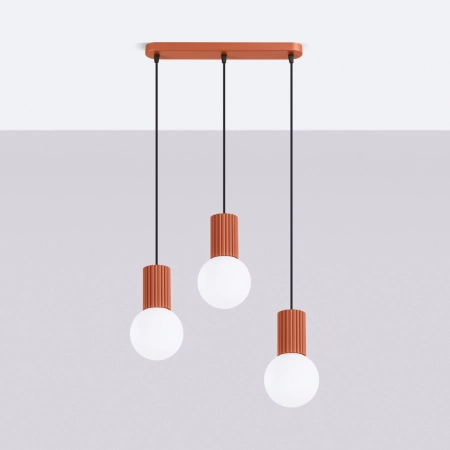 Lampa wisząca HALO 3L ochra czerwona SL.1995 - Sollux