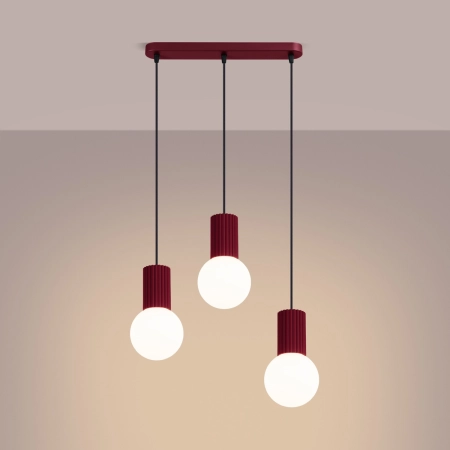 Lampa wisząca HALO 3L burgund SL.1999 - Sollux