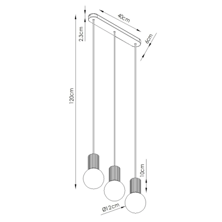Lampa wisząca HALO 3L brzoskwiniowa SL.2000 - Sollux