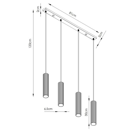 Lampa wisząca KARBON 4L biały SL.2001 - Sollux